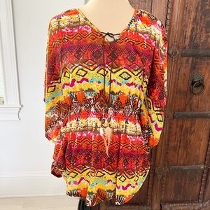 Boho Aztec Bat Wing Top